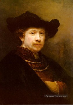  Rembrandt Peintre - Portrait de l’artiste dans un bonnet plat Rembrandt